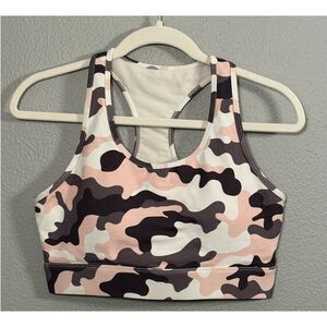 L.A.M LIFE AND MOVEMENT MEDIUM SUPPORT CAMO RACERBACK SPORTS BRA SZ. LARGE